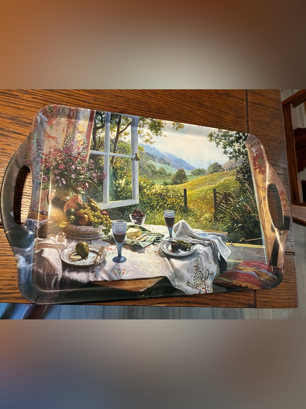 Scenic Country Table Serving Tray - Multicolor